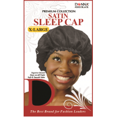 X-Large Satin Sleep Cap Black