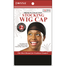 WIG CAP 2PC/PK BLACK