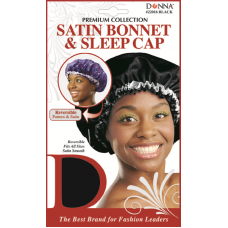 Satin Bonnet & Sleep Cap Black