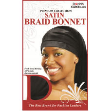 Satin Braid Bonnet Black