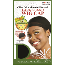 Oil Treated Large Band Wig Cap Black
