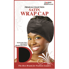 Satin Wrap Cap Velcro Black