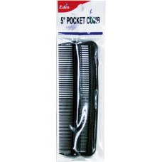 2Pc 5 Pocket Comb Black
