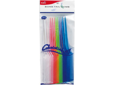 (BULK) BONE TAIL COMB CLEAR-ASSORTED 60dz/cs