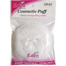 Jumbo Cosmetic Puff 1Pc White W/Ribbon