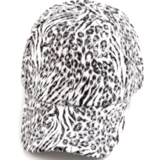 Baseball Cap W/Animal Print & Sequins