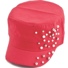 Military Cap W/Mixed Pearls