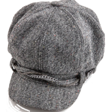 Tweed Newsboy Cap W/Chain Band