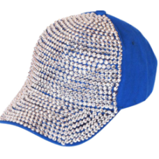 Baseball Cap W/Stones On Peak &Crown
