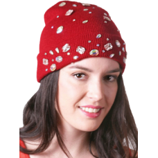 Knit Beanie w/AB Stones