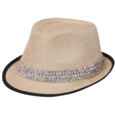 Fedora w/ Stone Band BK, BRW,BLU,IVO