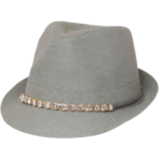 Paper Fedora w/ Stone Band BK, GRY,BEG,DkBEG